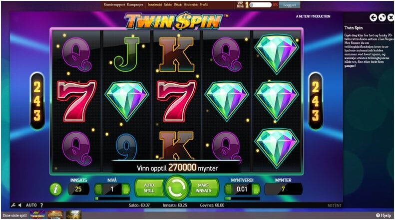 Twin Spin Video Slot Review