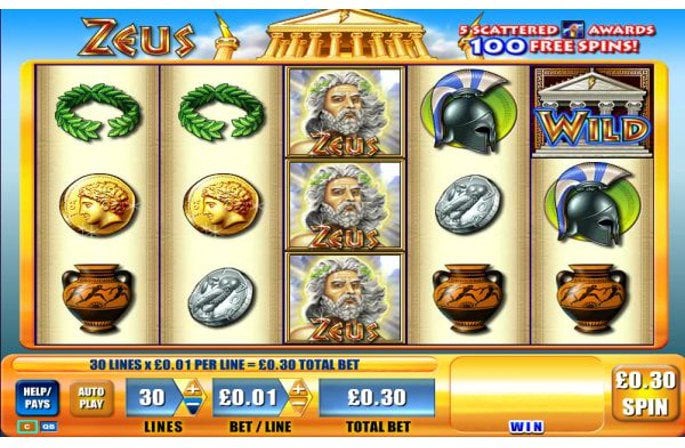 Zeus Slot Game Symbol Win